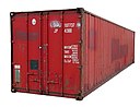 La imagen muestra un container rojo.