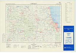 La imagen muestra un mapa a escala de 1:25.000.