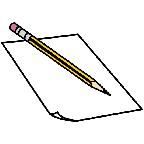 La imagen muestra un folio y un lápiz.