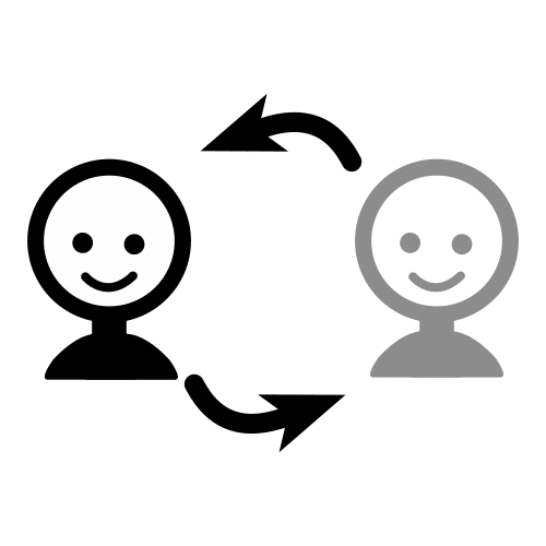 Dos personas que se intercambian el turno para jugar