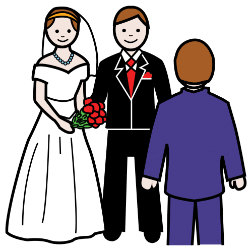 Una pareja casándose