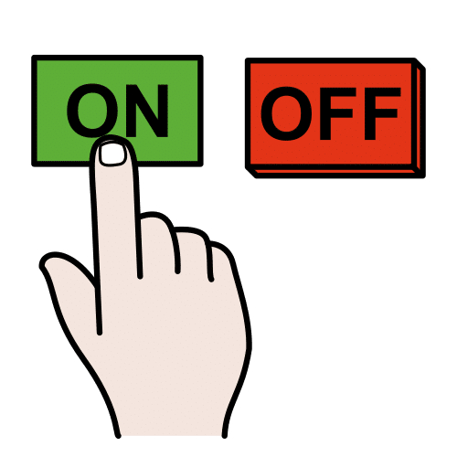 Una mano activando un botón