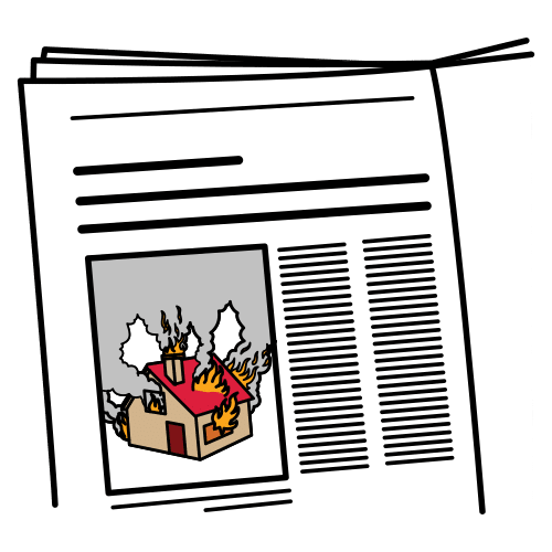 Una hoja de periódico con una noticia.