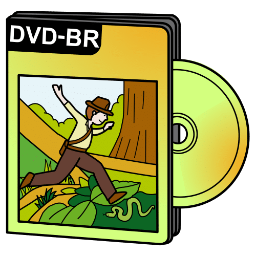 Una película de aventuras en DVD.