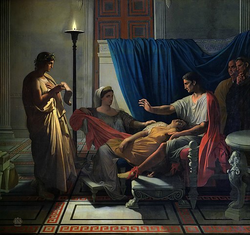 Virgilio lee la Eneida a Livia, Octavia y Augusto.