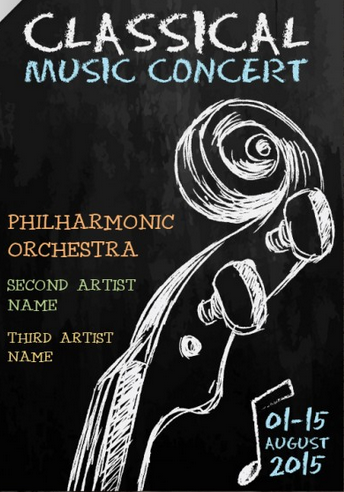 Modelo de Flyer para concierto de música clásica
