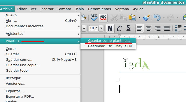 Guardar plantilla Guardar plantilla