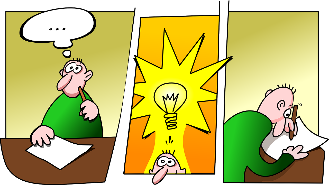 La imagen muestra una escena comic de ideas