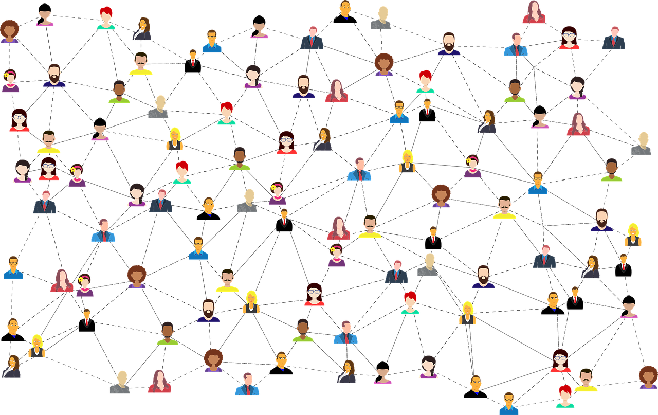 La imagen muestra personas conectadas