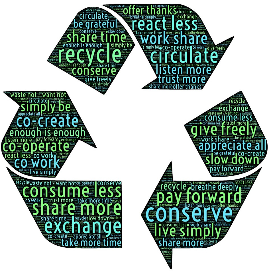 La imagen muestra el símbolo de reciclar