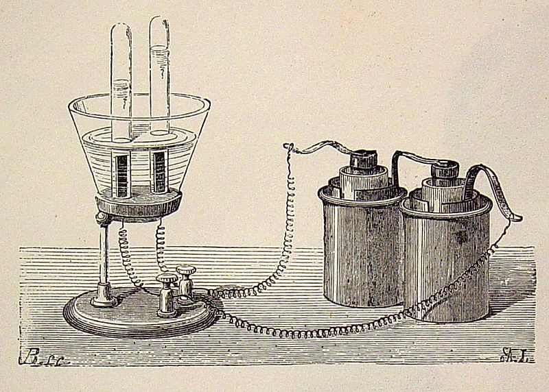 Descomposición_del_agua_por_la_pila_eléctrica