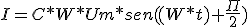  I=C*W*Um*sen((W*t)+\frac{ \Pi}{2})  