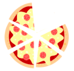 5 partes de pizza