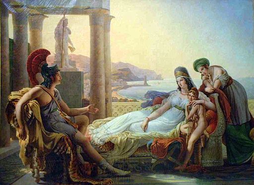 Eneas narra los sucesos de Troya ante Dido que se enamora de él