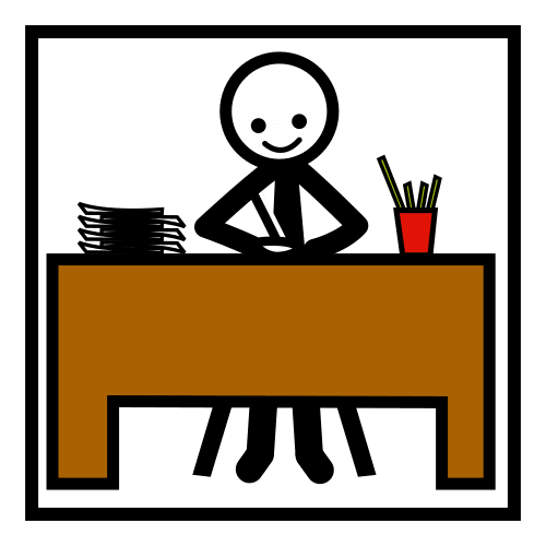Persona sentada en una oficina