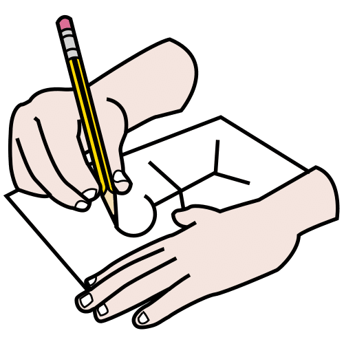 En la imagen aparece una persona escribiendo un dibujo