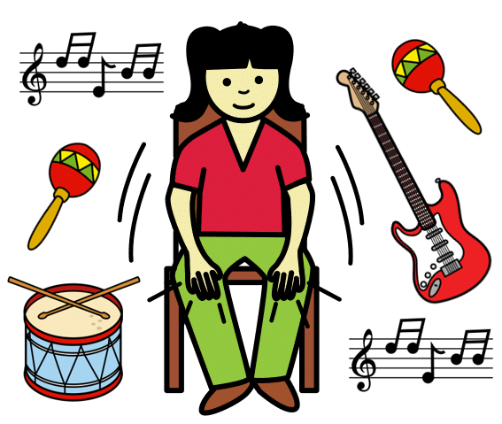 En la imagen aparece una persona con notas e instrumentos musicales a su alrededor