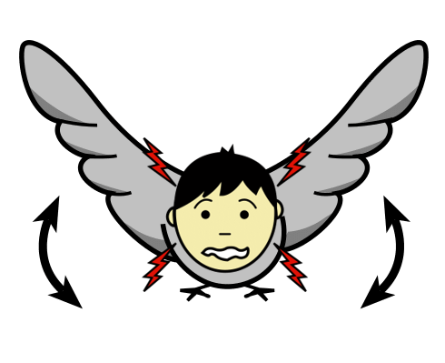 Una persona con alas volando