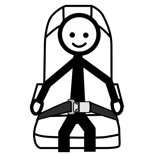 Una persona con el cinturón de seguridad