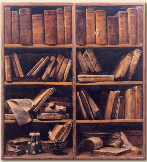 Representación de una librería antigua