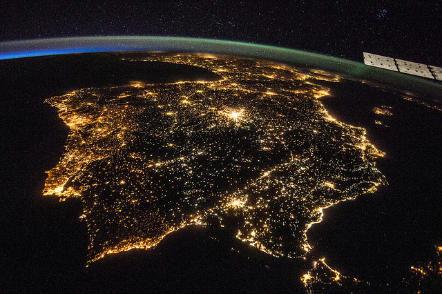 España tomada desde el nightime