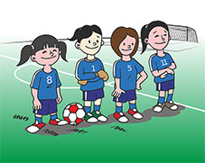 Unas niñas jugando al fútbol
