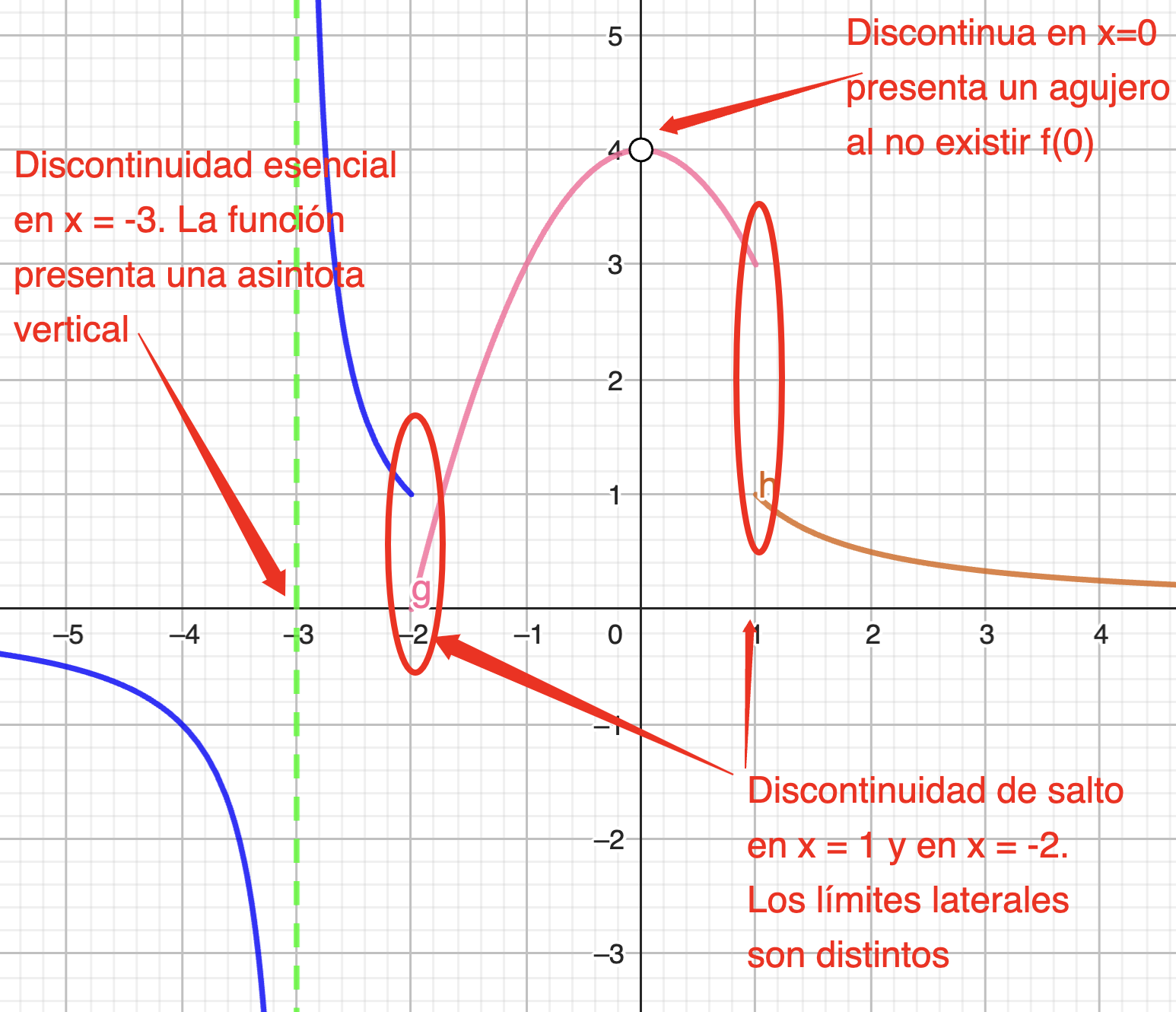 Función discontinua.