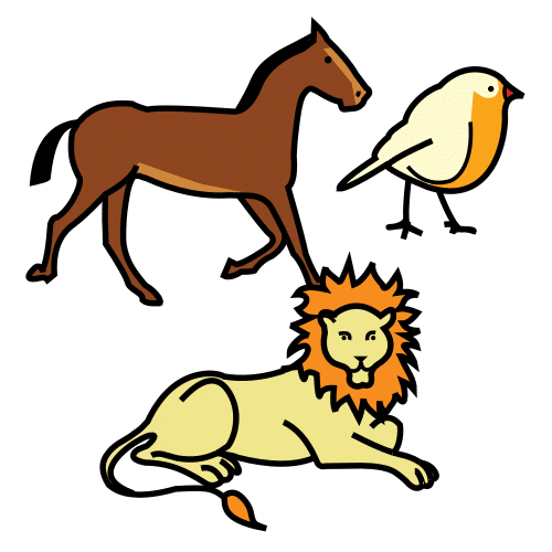 La imagen muestra varios animales.