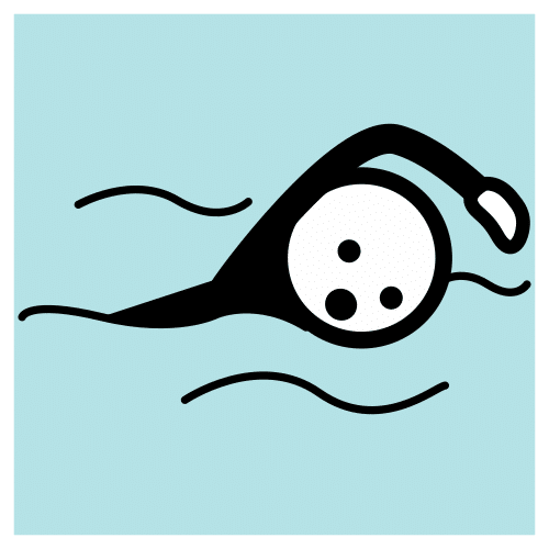 La imagen muestra a una persona nadando.