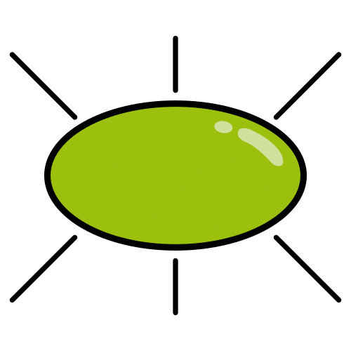 La imagen muestra un objeto de color verde, brillante, que parece nuevo.