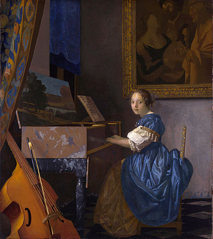 Vermeer, Mujer sentada tocando el virginal, 1672