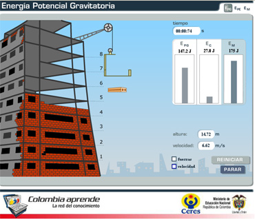 Simulador energia mecánica