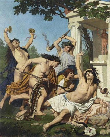 Émile JBP Bin, La muerte de Orfeo Orfeo muere a manos de un grupo enfurecido de Bacantes
