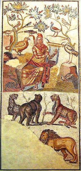 Orfeo atrae con su música a diversos animales