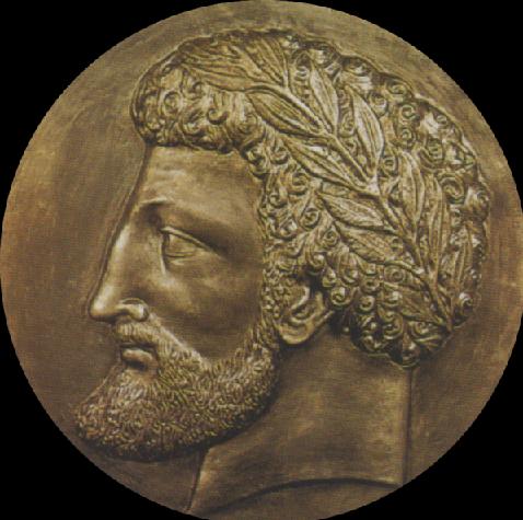 Retrato moderno de Masinisa en una moneda