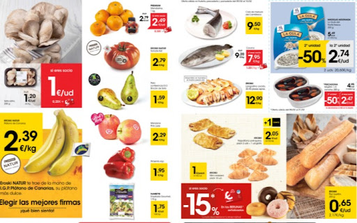 La imagen muestra un folleto o catalogo de productos y con sus respectivos precios.