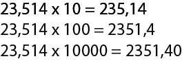 La imagen muestra ejemplo del producto de dos o más números decimales