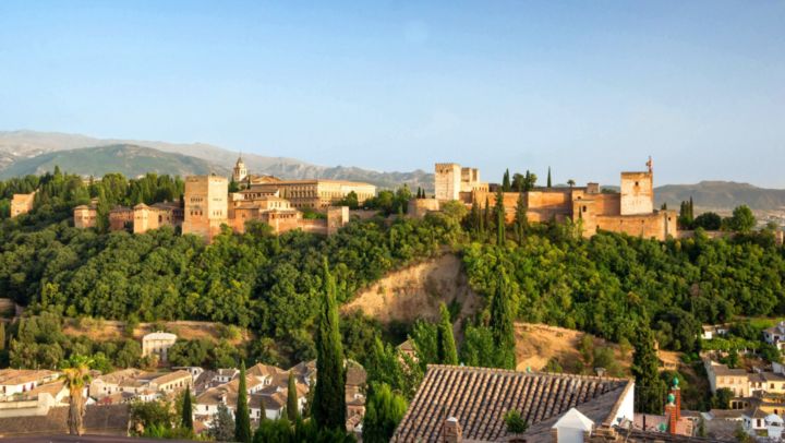 Foto panorámica de la Alhambra de Granada.