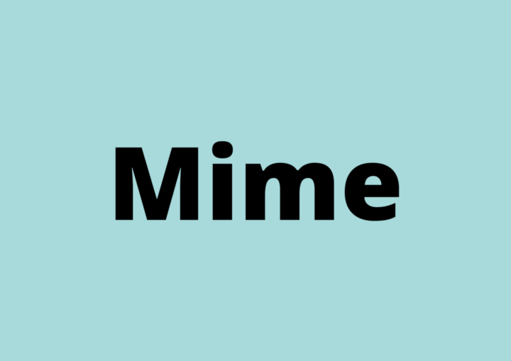 Ilustración con la palabra mime.