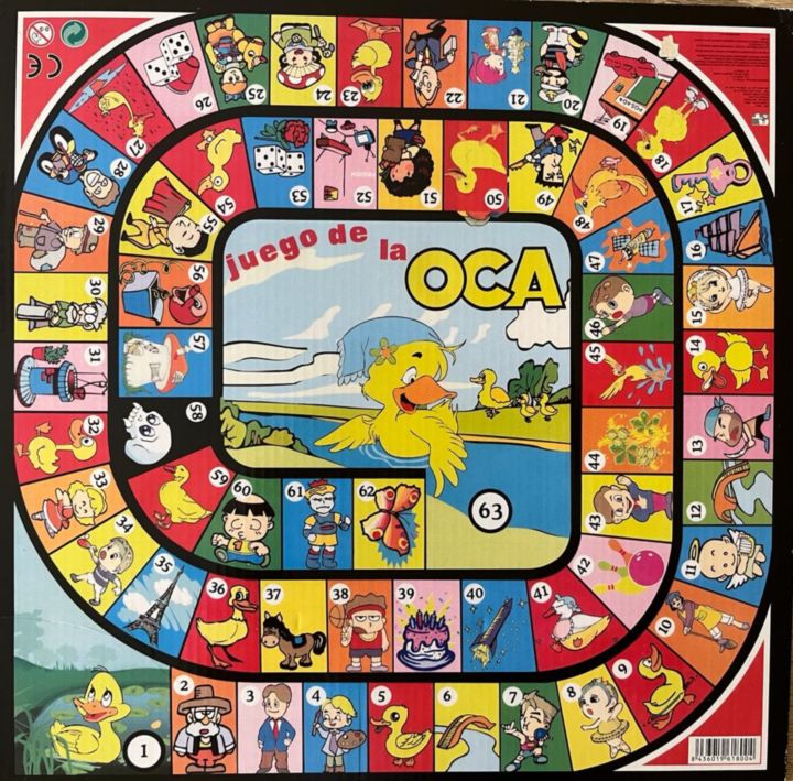 Foto del tablero del juego de la oca
