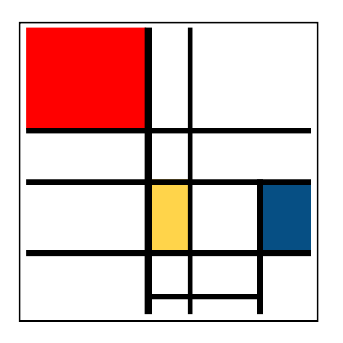 Ilustración inspirada en Mondrian