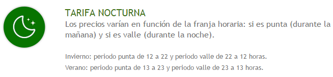 tarifa nocturna