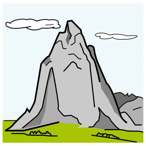 Dibujo de una montaña.