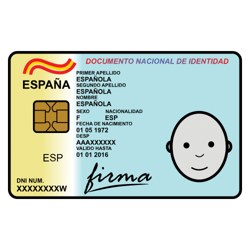 Carnet de identidad con foto y datos personales
