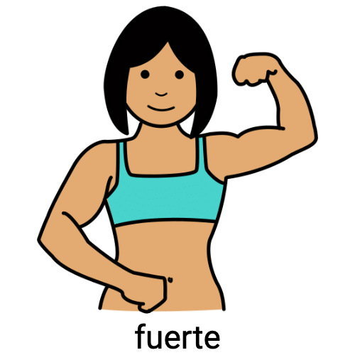 Chica mostrando sus músculos del brazo.