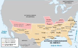 Mapa de los estados sureños
