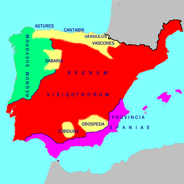 Disposición de los pueblos bárbaros en la Península