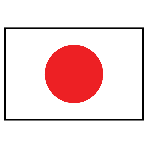 Imagen que representa la bandera de Japón, un punto rojo en el centro sobre fondo blanco.