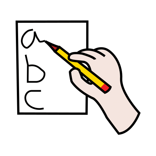 Una mano con un lápiz escribe sobre una hoja en blanco. 