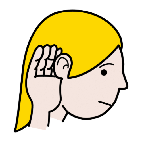 Imagen de una persona de perfil que se lleva la mano a la oreja. 